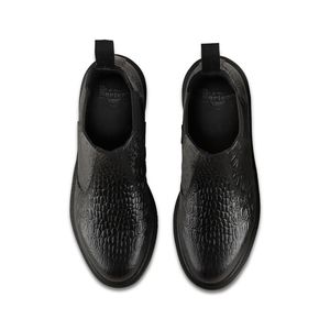 dr martens croc chelsea boots black